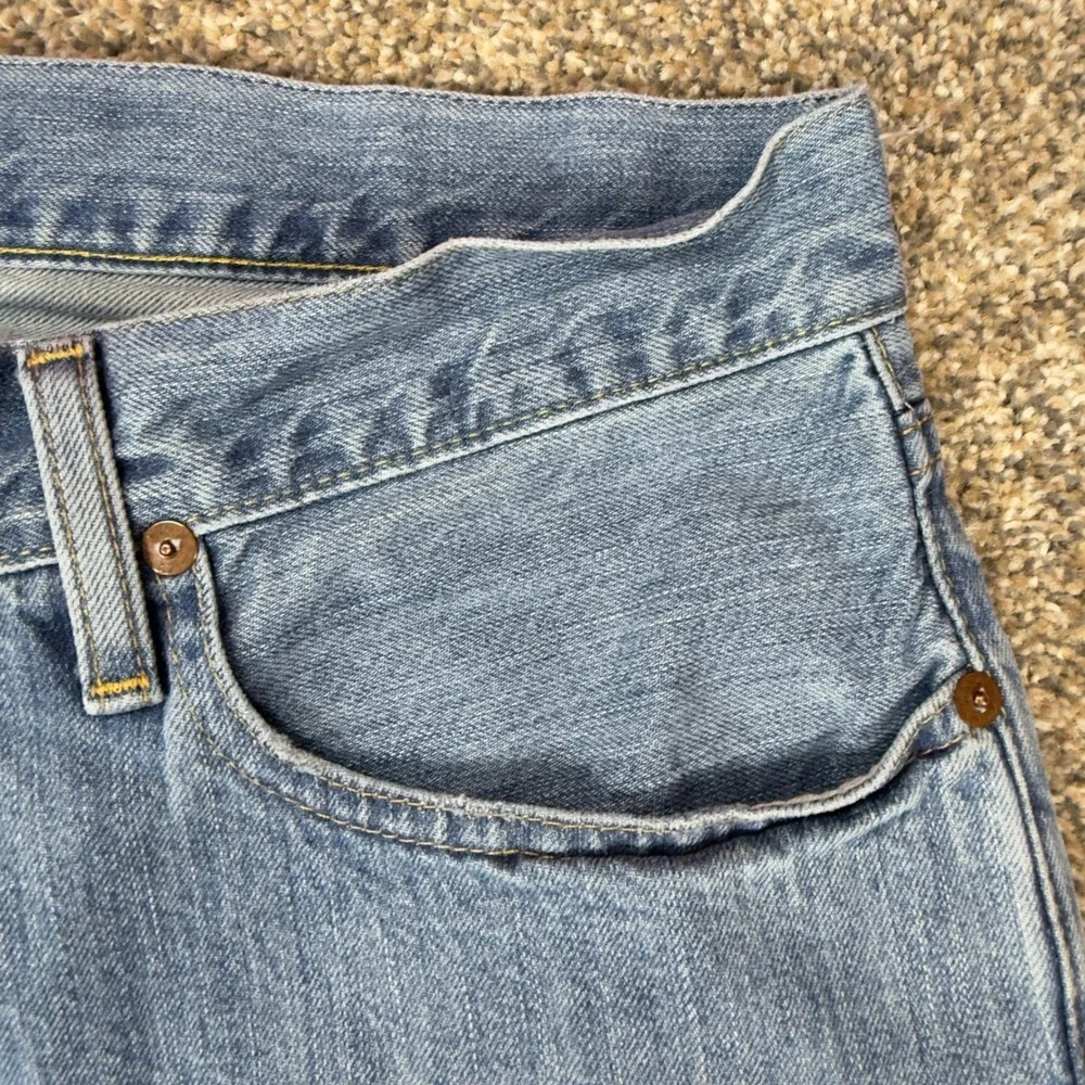 Polo Ralph Lauren Hampton Relaxed Straight Jeans Mens 34 Light Wash Blue Denim